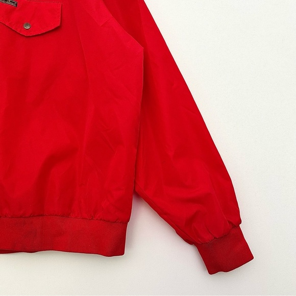 Red Snap Nylon Jacket Sporty Pullover Vintage Windbreaker Coat Primary Size XXL - Picture 6 of 16